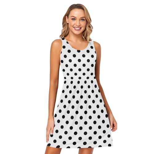Image of ALAZA Women's Summer Dress Sun Dress Sleeveless with Pockets