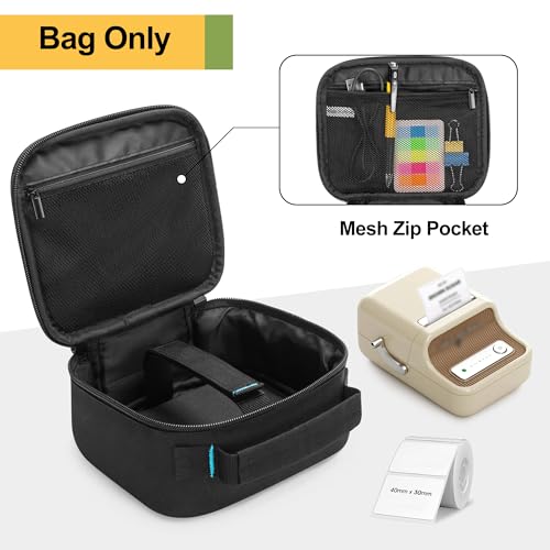 Image of CURMIO Label Maker Carrying Case Compatible with NIIMBOT B21 / B1, Empty Storage Holder Bag for Printer Labels, USB Cable, Battery, Bag Only