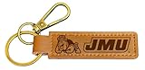R and R Imports James Madison Dukes Leather Keychain 3.25” Long Officially Licensed Collegiate Product Single