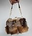 Luxurious Fashion Natural Fox Fur with Hair Handbag for Women and Ladies (FireFox)