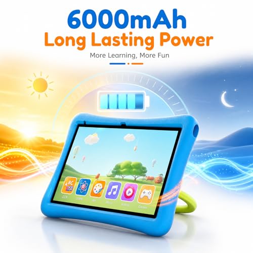 Image of Kids Tablet 10 Inch Android Tablet for Kids Comes with a Shock-Resistant Protective Case, 8GB RAM 32GB ROM Tablets Supports 1TB MicroSD, 6000mAh Battery Dual Cameras 5G Wifi6 Android Tablets with Case