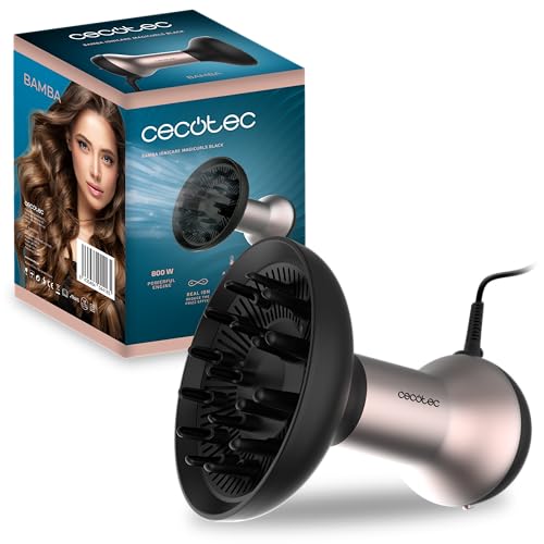 Cecotec Secador Difusor de Pelo Bamba IoniCare MagiCurls Black. 800W, 3 Modos, Tecnología de Iones para Eliminar el Frizz, Difusor de 17 Púas, Cable giratorio 360º de 1,6m Cecotec Secador Difusor de Pelo Bamba IoniCare MagiCurls Black. 800W, 3 Modos, Tecnología de Iones para Eliminar el Frizz, Difusor de 17 Púas, Cable giratorio 360º de 1,6m