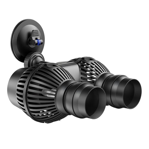 SunSun JVP-200A Strömungspumpe 5000 l/h 7 W Aquarium Pumpe mit 2 schwenkbaren Düsen und Saugnapf zur einfachen Befestigung