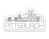 Squiddy Pittsburgh Pennsylvania City Skyline - Vinyl Sticker for Car, Laptop, Notebook (5' Wide)