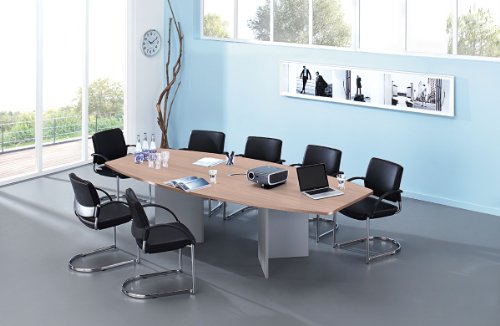 Preisvergleich Produktbild Konferenztisch Nussbaum mit Holzgestell