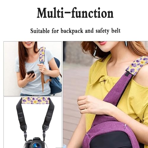 Image of AFPANQZ Purple Flowers Car Seat Belt Pads Cover Universal Fit Vehicle Seat Belt Comfort Shoulder Pads for Adults Children Seat Cushion Shoulder Straps Cushion for Bags