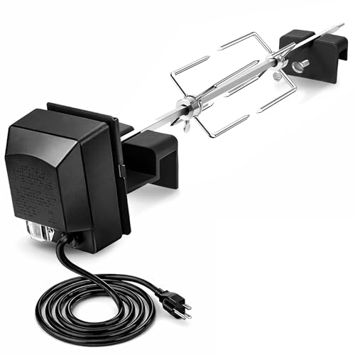 Buzzlett Rotisserie Accessory Attachment Compatible with Kamado Joe Classic Joe Grills Large Big Green Egg Grills and Other 18-inch Round Charcoal Grills Perfect for Whole Chicken Roasts BBQ