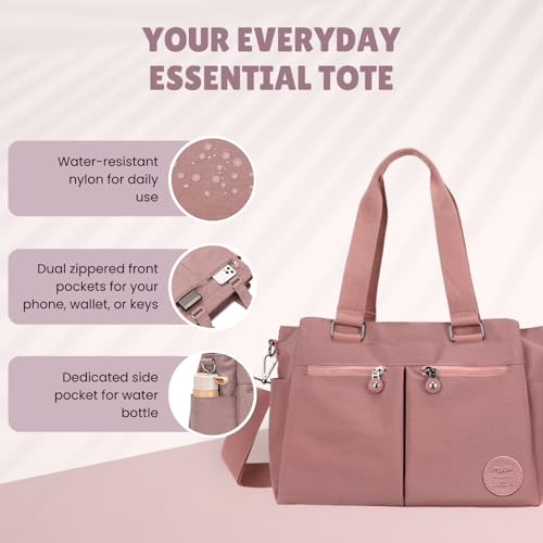 Image of MOCA Womens Casual Nylon Water Resistant Crossbody Tote Sling Handbag, Multi-Pocket Design with Adjustable Shoulder Straps for Work Travel Office, Everyday Use