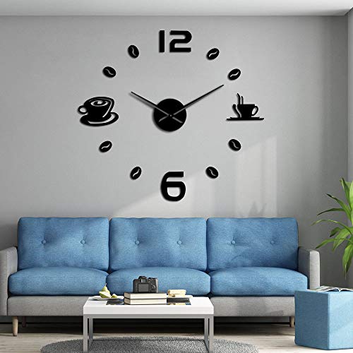 Reloj de pared analógico DIY grande sin marco 47 pulgadas miniatura 5