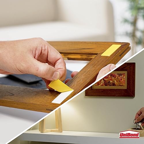 Image of Unibond No More Nails,Translucent & Removable Adhesive Strips, Double Sided, For Hanging Photo Frames, Hooks, Car Number Plate, Up To 2Kg, DIY, Fast & Easy Mounting Pack Of 10, 9.5 Cm, Multicolour