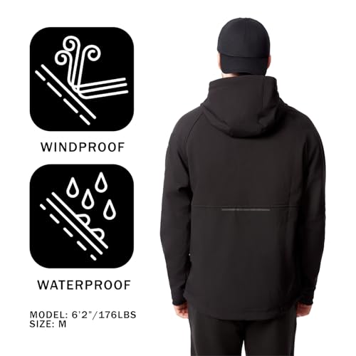 ALPINE NORTH Vargas Men's Anorak Softshell Jacket, Waterproof Windproof Pullover Heavyweight Hoodies3