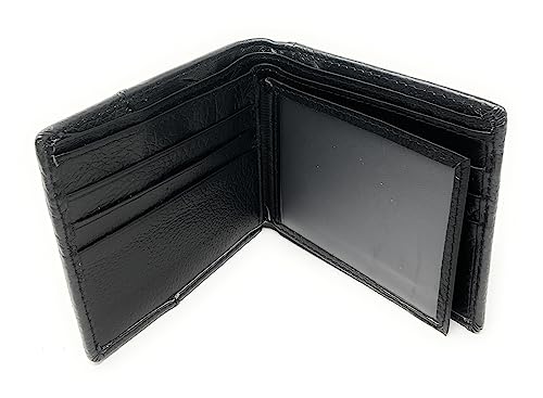 Texas West Premium Genuine Leather Basketweave Cowhide Cow Fur Men's Short Bifold Wallet, Premium Cowboy Wallets (Praying Cowboy black)3