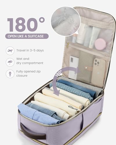 Image of LOVEVOOK 50L Travel Backpack for Women & Men - 18 Inch Carry On Backpack & Personal Item Backpack for Airlines, Spacious and Durable Design, with 3 Packing Cubes