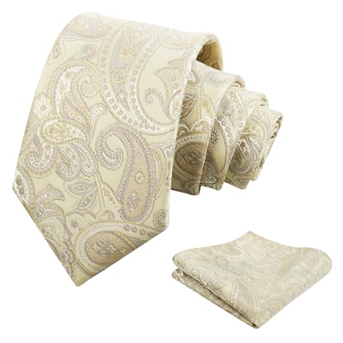 Image of Alizeal Mens 3.15'' Vintage Paisley Tie Pocket Square Set | Elegant Perfect for Banquet Wedding and Party