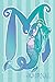 Produktbild M Journal: Letter M Monogram Teal and Aqua Mermaid Notebook for Girls and Women with Initial M