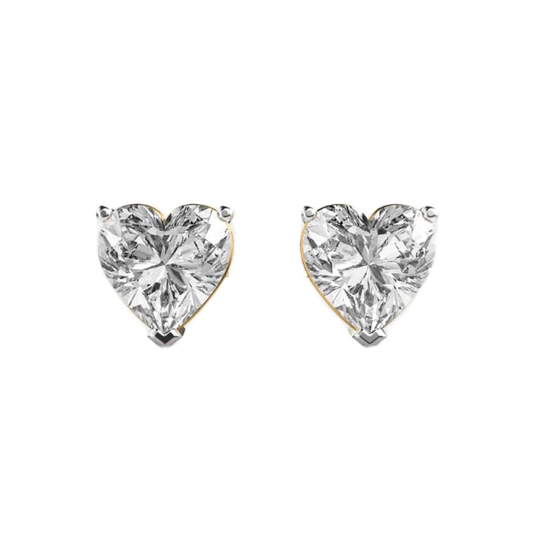 Clous d'oreilles cœur en argent 925, le cadeau solitaire idéal