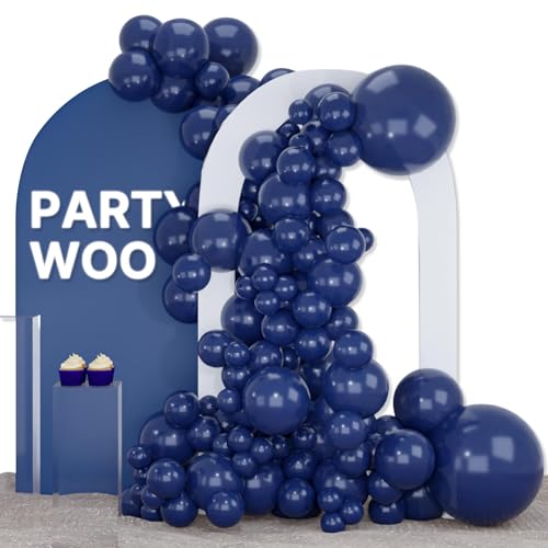 PartyWoo Palloncini Blu, 102 Pezzi Ghirlanda di Palloncini Blu Scuro di Varie Dimensioni con 18 Pollici 12 Pollici 10 Pollici 5 Pollici per Decorazione Feste, Decorazione Compleanno, Blu-Y73