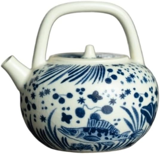 Ceramic Teapot Creative Handle Pot Retro Teapot Kung Fu Tea Set Ceramic Water Kettle Suitable for Home Office Restaurant Tea Pot Ceramic