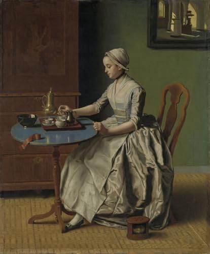 Posters et art de chambre vintage avec tableau femme élégante au café