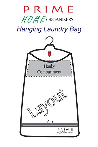 Image of Jupiter LBH Laundry Bag for clothes Hanging Opera Brown | Foldable Clothes Organizer with Hook | Compact Storage solution For washing room, Bathroom