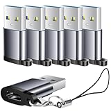 BaseNew USB C Female to USB Male Adapter 6 Pack, USB Type A to Type C Adapter for iPhone 17 16 15 13, MacBook Pro, Laptop, iPad, AirPods and More