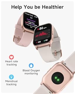 TOOBUR Smart Watch for Women, Smartwatch Compatible Android and iOS Phone, Answer/Make Calls, Fitness Tracker Watch, Heart Rate/Sleep Tracker/100 Sports/IP68 Waterproof, Ivory