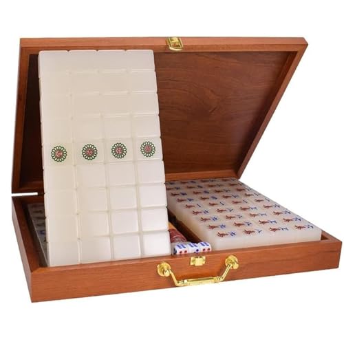 Juego de Mahjong chino con 144 fichas acrílicas miniatura 1