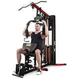 Fitvids Multifunctional Home Gym Equipment with 160 lbs Weight Stack, Full Body Workout Weight Machine, Strength Training Exercise Equipment with Pulley System & Leg Press, All-in-One Workout Station