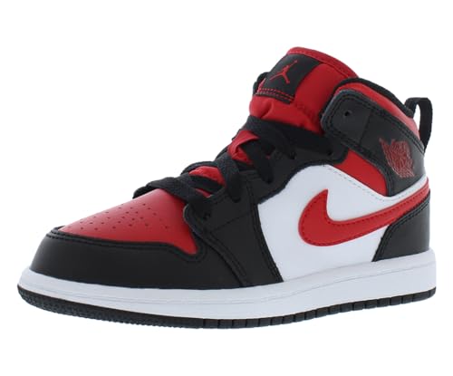 Nike Jordan Preschool Jordan 1 Mid PS 640734 079 - Size 12C Black/Fire Red-white