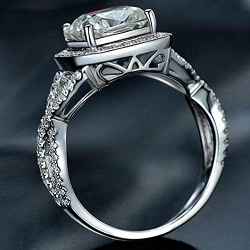Jude Jewelers Platinum Plated 3.0 Carat Princess Cut Cubic Zircon Simulated Diamond Wedding Engagement Proposal Ring3