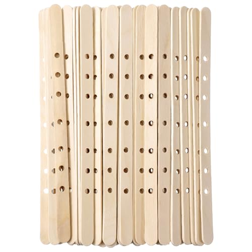 100 Soportes de Mechas para Velas de Madera con 7 Agujeros