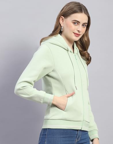 Image of Monte Carlo Womens Regular Fit Hooded Neck Full Sleeve Solid Sweatshirt (Pack of 1)