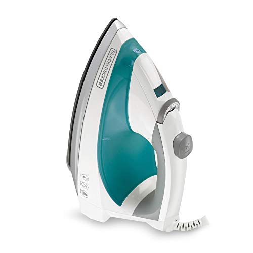 Black+Decker Lightweight Steam Iron for Clothing, Smart Steam Techology, Anti-Drip, Teal, 1200W, IR0820C - Image 3