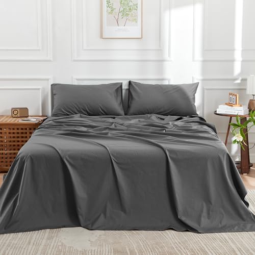 DOZ 100% Long Staple Cotton Sheet Sets, Classic Crisp Percale Wea...