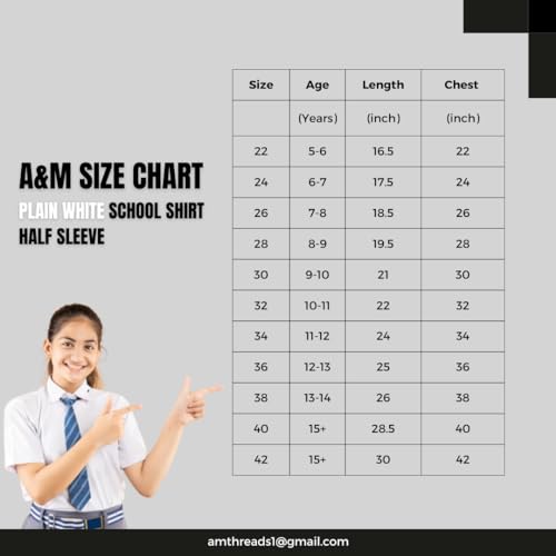 Image of A&M Threads White Half Sleeve School Uniform Shirt for Boys