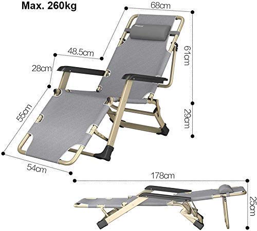 Chaises Longues Zero Gravity Transat de Plage Réglable Contre le Stress - 2