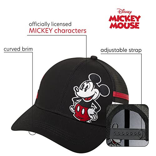 Image of Disney Men's Baseball Cap Mickey Mouse Curved Brim Snap-Back Hat