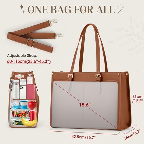 Bolsa para laptop mujer con compartimento para almuerzo 15.6 pulgadas miniatura 4