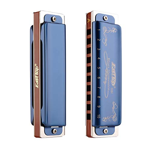 East top Professional Harmonica Blues Key of A 10 Hole 20 Tone Heavy Duty with Case & Cleaning Cloth for Professional Player, Beginner by Eison-East Top,Blue,Best Gift - Les Beatles, Paul McCartney, John Lennon, RIngo Starr, George Harrison East top Professional Harmonica Blues Key of A 10 Hole 20 Tone Heavy Duty with Case & Cleaning Cloth for Professional Player, Beginner by Eison-East Top,Blue,Best Gift – Image 5