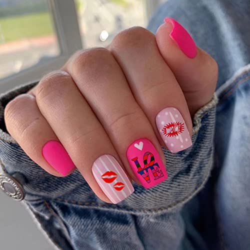 Nail Stamping Plates Set, 6 Pieces Snake Butterfly Flower Image Rectangle Nail Stamp Kit, Love Abstract Face Flamingo Design Nail Art Stamp Manicure Tools for DIY Nail Salon Decoration - Image 6