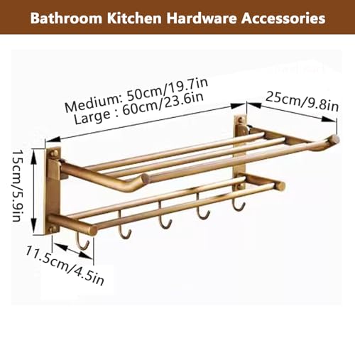 Rack de serviette de salle de bain gain de place avec crochets - 5