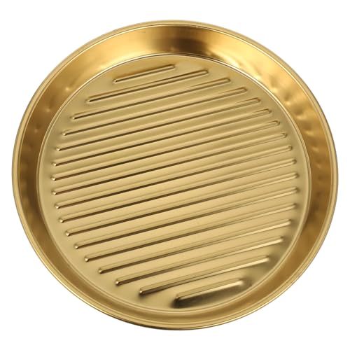 MUSISALY Stainless Steel Round Dinner Plate 20cm Bbq Steak Seafood Platter Family Gathering Outdoor Bbq Accessory Easy Clean Stackable