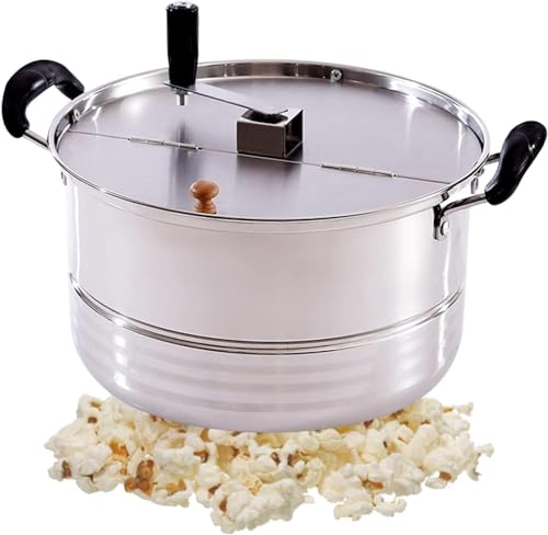 Máquina comercial de palomitas de maíz de acero inoxidable, olla de gas antiadherente para palomitas de maíz fáciles de reventar a mano