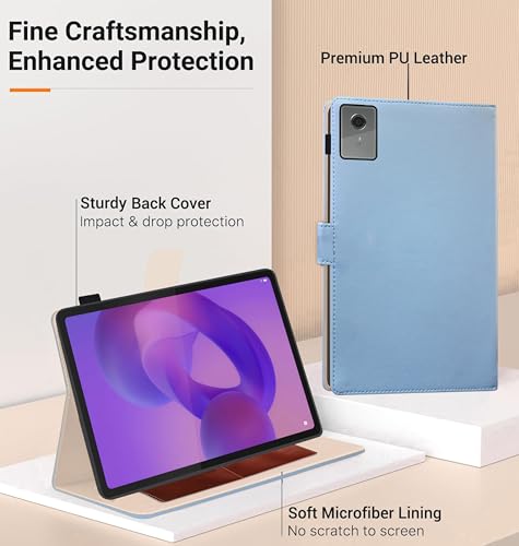Image of TGK Flip Cover for Lenovo Idea Tab Plus 12.1 inch Tablet Case TB361FU TB361ZU with Stylus Holder (Sky Blue)