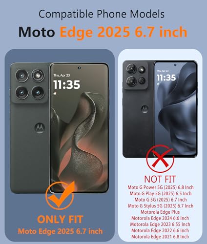 Image of FNTCASE for Motorola Edge-2025 Magnetic Case: Clear Military Grade Drop Protection Anti Yellowing Cell Phone Cover - Rugged Shockproof Protective Bumper Transparent Phonecase
