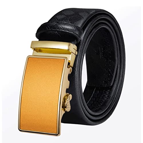 Ceinture homme cuir noir haut de gamme avec boucle automatique robuste
