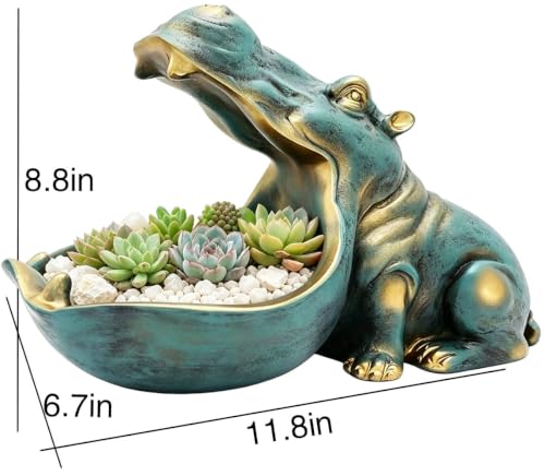 Estatua Hipopótamo Grande Azul para Decoración Hogar miniatura 6