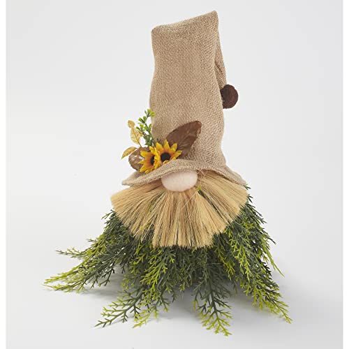 Decorative Faux Prairie Grass Tree and Gnome Decoration