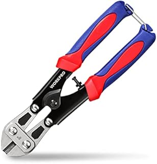 WORKPRO Mini Bolt Cutter 8-inch/210mm, CR-MO Small Bolt Cutter, Heavy Duty Wire Cable Cutter, Spring Snips Clippers with Soft Anti-Slip Handle
