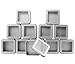 Cornucopia Brands Square Silver Metal Tins w/View Window (12-Pack); Empty 1/2 Cup / 4-Ounce Capacity Clear Top Metal Boxes Great for Candles, Candies, Gifts